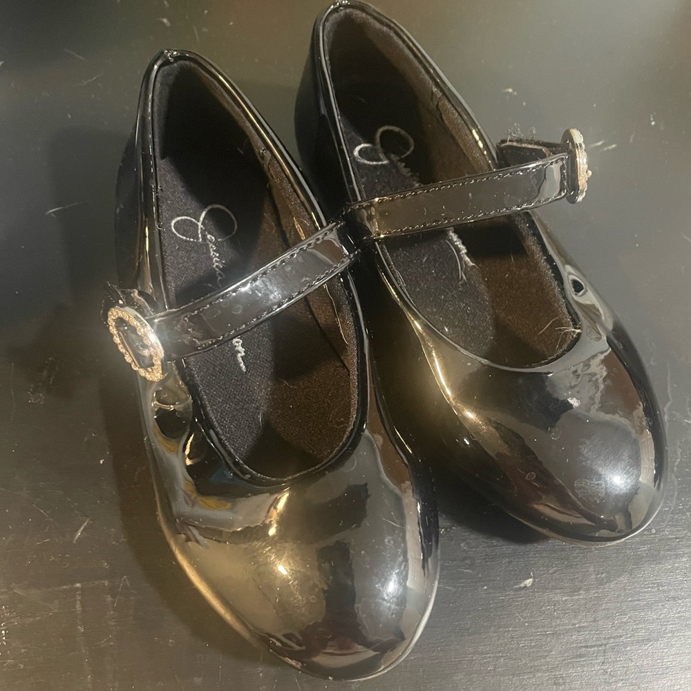 Black Patent Leather Little Girls Shoes
